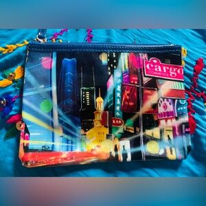Vivid Cargo cosmetics zip up cosmetic bag. Message to approximately 8 x 6“. GUC